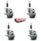 Service Caster 3'' Gray Poly Swivel 7/8'' Expanding Stem Caster Set with Brake, 4PK SCC-EX20S314-PPUB-TLB-78-4 - alternate 4